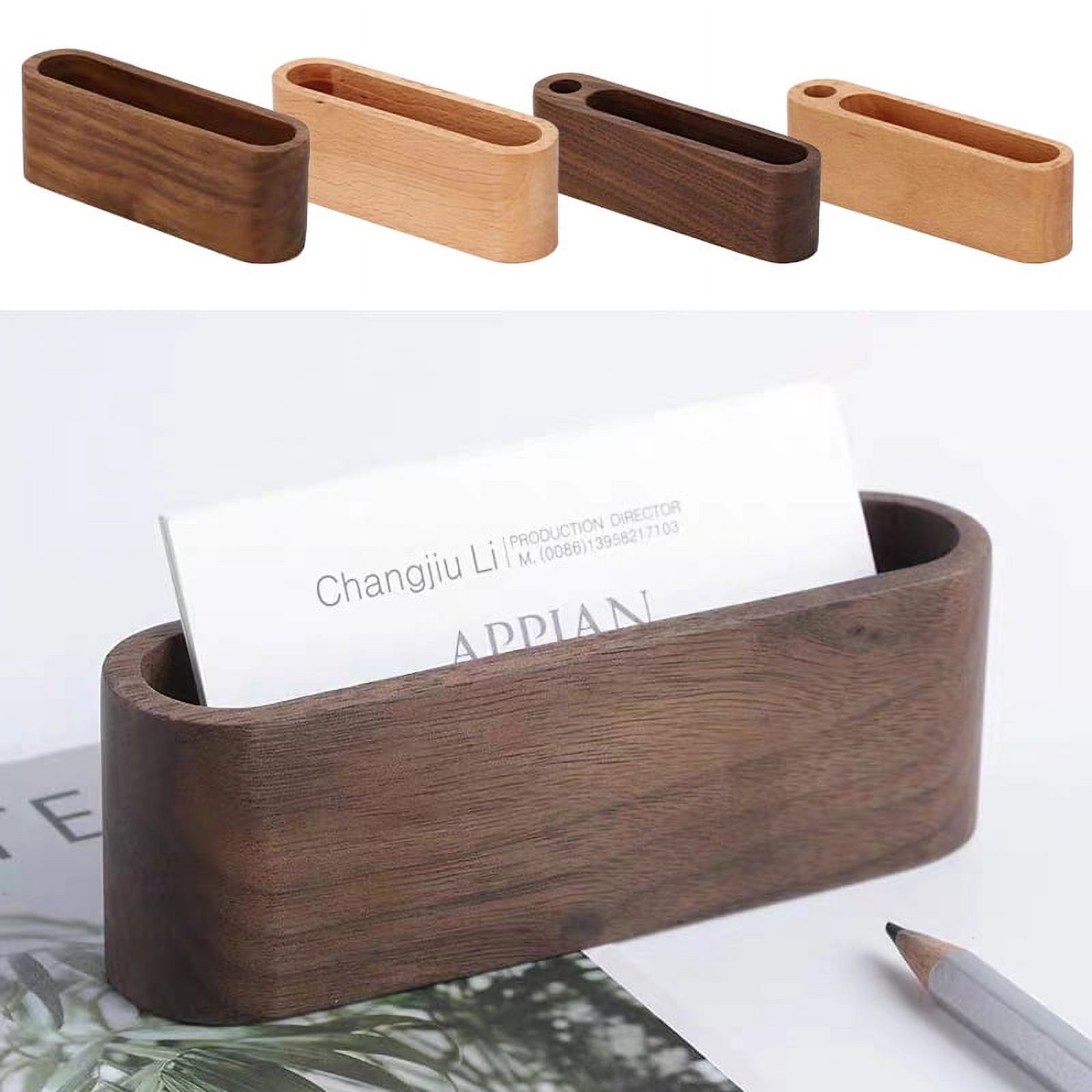 2024 DREAMFIRE Business Card Holder Wooden Organizer Office Desk Name