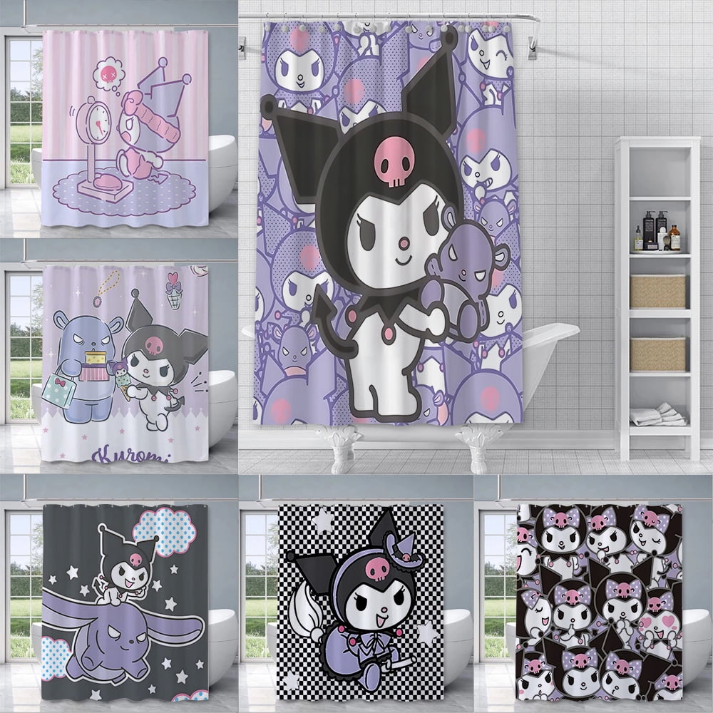2024 DREAMFIRE Cute Kuromi Shower Curtain Waterproof Polyester Fabric