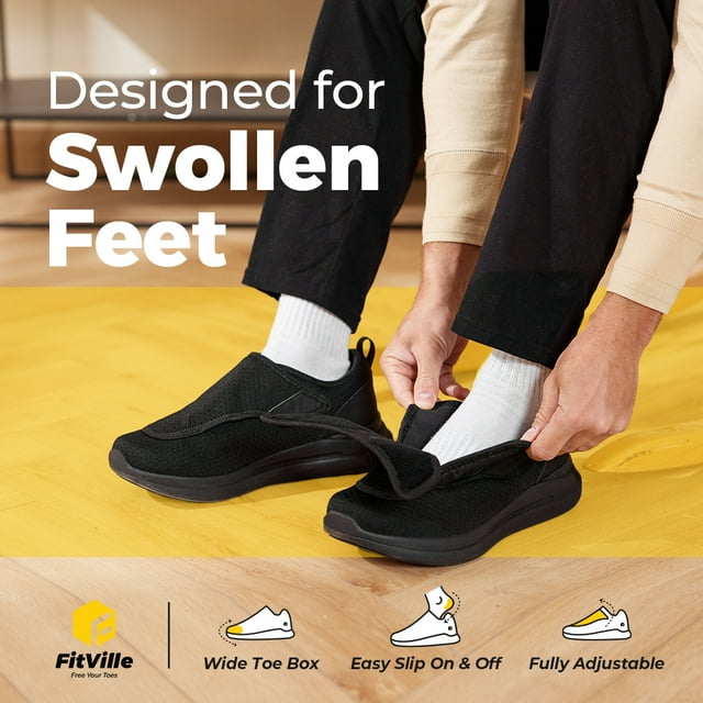 2024 DREAMFIRE Extra Wide Men‘s Diabetic Shoes for Elder Orthopedics