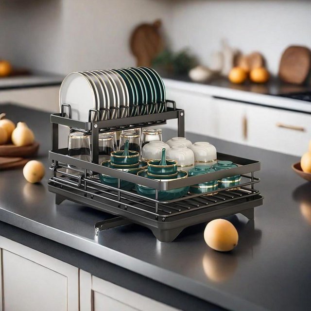 2024 DREAMFIRE Kitchen Dish Drying Rack Bowls Knife Fork Pot Lid