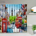 2024 DREAMFIRE London Street Shower Curtain Retro Oil Painting European