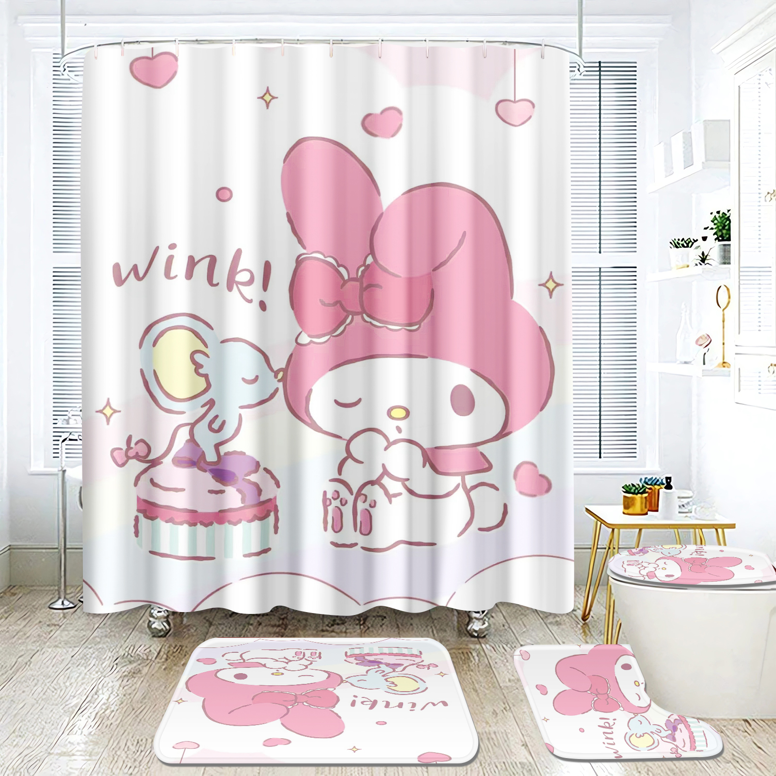 2024 DREAMFIRE Melody 4 Pcs Sanrio Cartoon Bath Shower Set Anime Cute