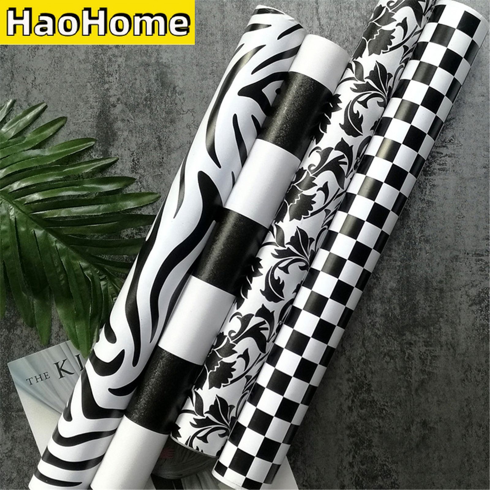 2024 DREAMFIRE Modern PVC Black White Striped Selfadhesive Wallpaper