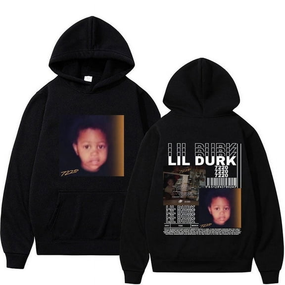 2024 DREAMFIRE Rapper Lil Durk New Album Double Sided Print Hoodies Men Hip Hop Vintage Long Sleeve Hoodie Male Oversized Sweatshirt Streetwear