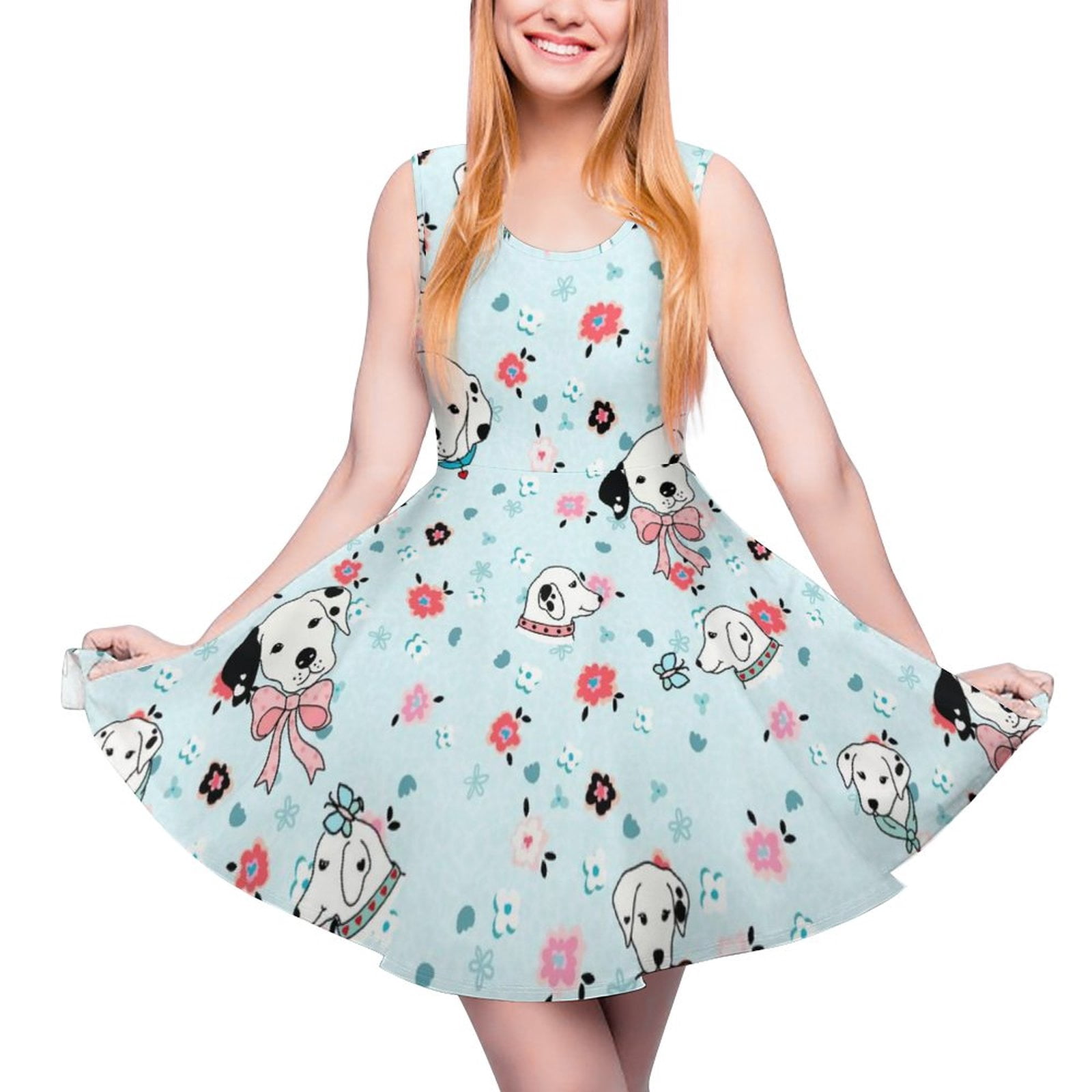 2024 Dalmatian Dog Print Dress High Waist Cute Spots Dots Korean ...