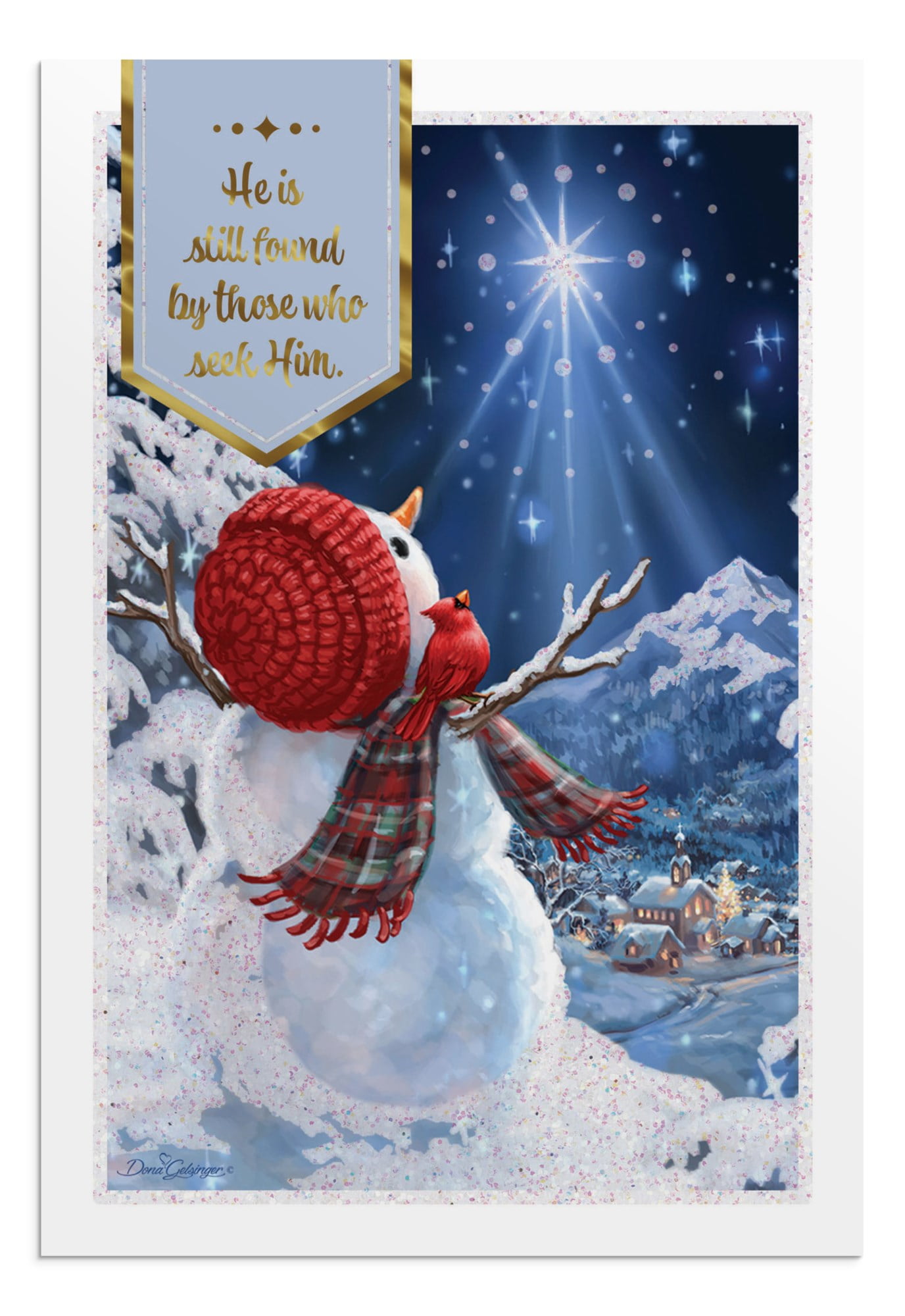 2024-DaySpring Inspirational Christmas Greeting Cards, Snowman, North Star-with KJV