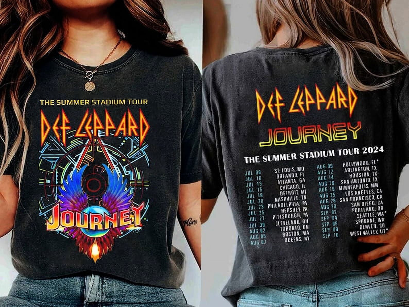 2024 Def Leppard And Journey Summer Stadium Tour Shirt, Def Leppard Fan