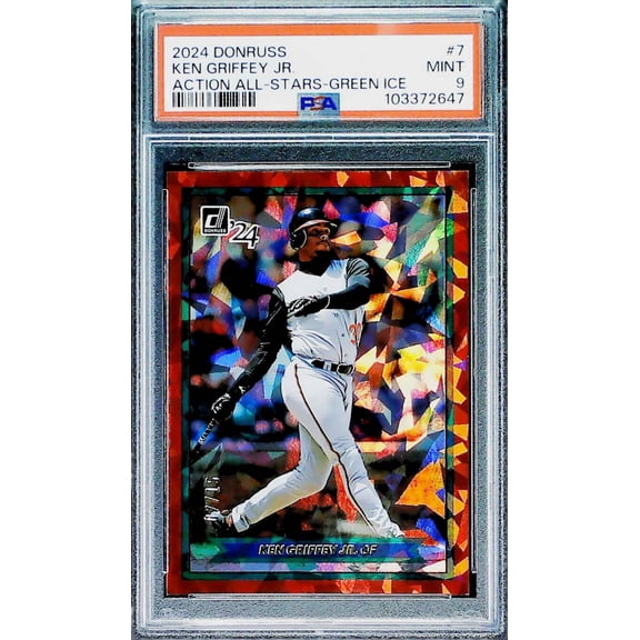 2024 Donruss Action All Stars Green Ice Ken Griffey Jr. Seattle Mariners #7 PSA 9 MINT Trading Card POP 1 NONE HIGHER