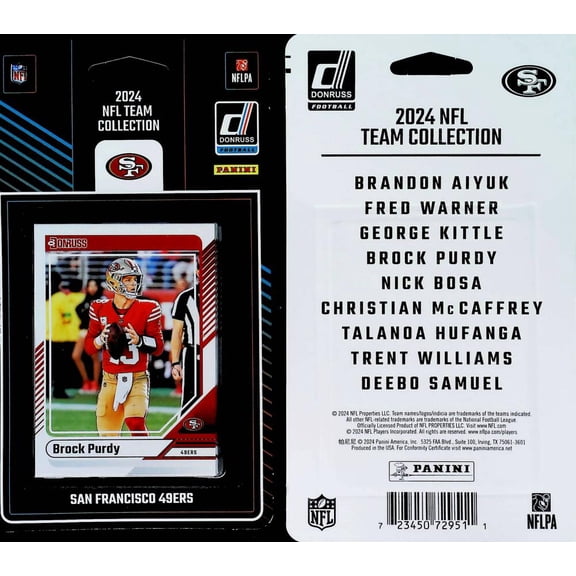 2024 Donruss Football San Francisco 49ers Retail Team set 9 Cards.