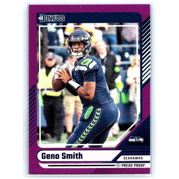 2024 Donruss Geno Smith Seattle Seahawks #220 Press Proof Purple Football Card
