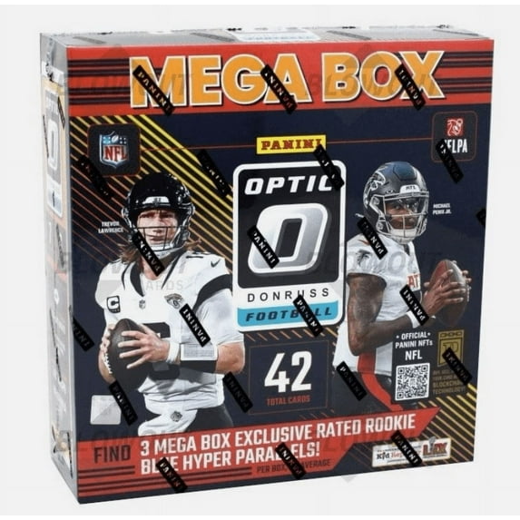 Collectible 2024 Donruss Optic Football Mega Box (Blue Hyper Parallels)