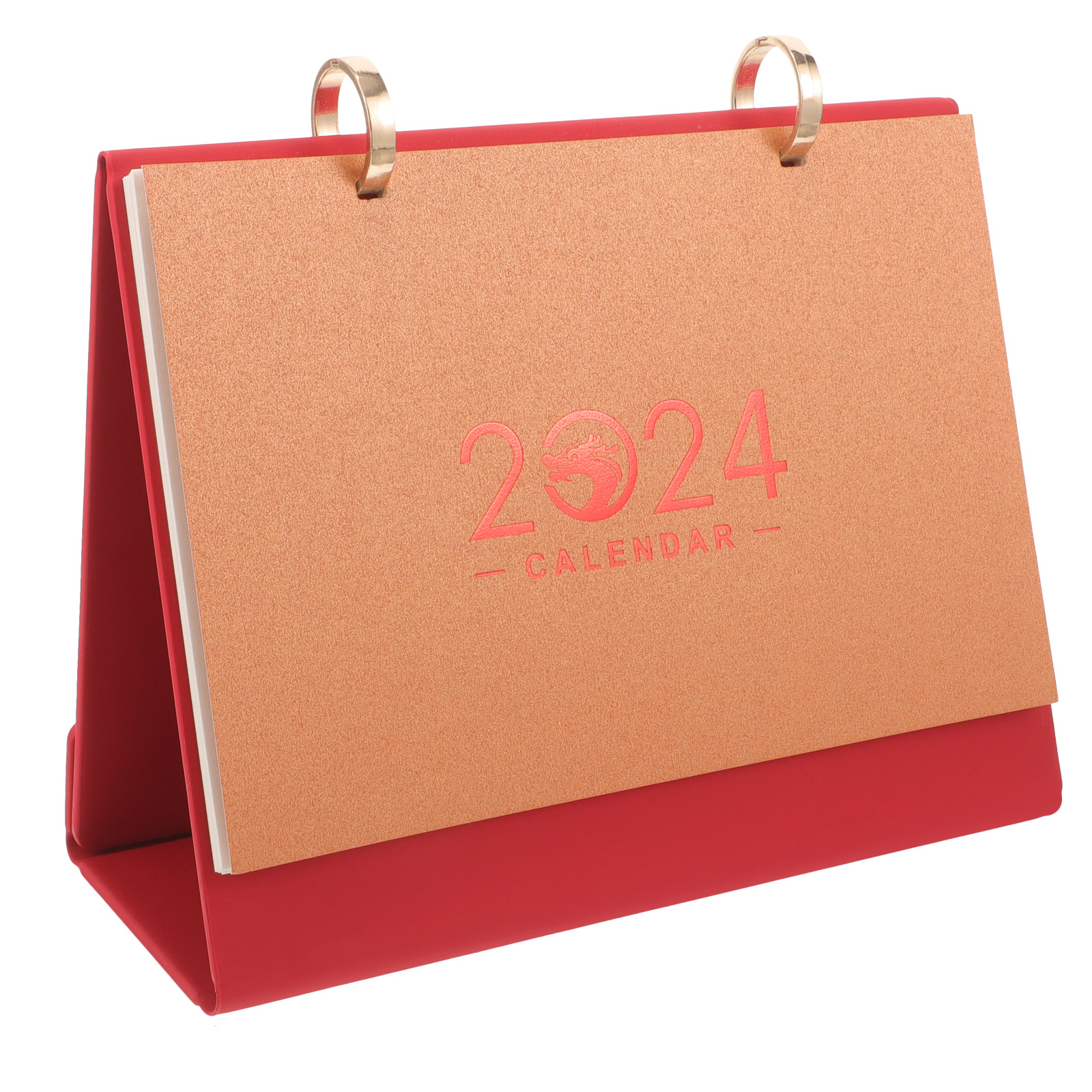 2024 Double Ring Desk Calendar Tablescape Decor Stand up Office