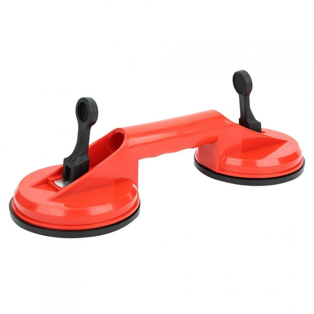 2024 Double Suction Cup Red Plastic DoubleHead Glass Puller Tile Floor