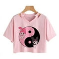2024 Dreamfire 90s T Shirt Kuromi Crop Top Women Top Tee Manga Sanrio