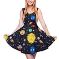 thumbnail image 1 of 2024 Dress Skate Design Boho Oversized Ladies Summer Dresses Aesthetic Planets Colorful Waist High Dress System Space, 1 of 7