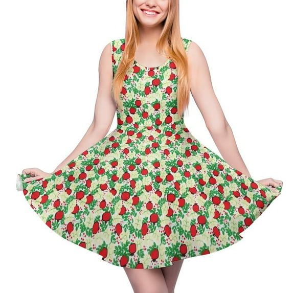 2024 Dress Skate Graphic Cute Size Big Women Summer Dresses Fashion Korean Print Floral Sleeveless Dress Print Fruit Vintage