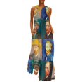 thumbnail image 1 of 2024 Dress Vase With Sunflowers Elegant Maxi Dress Aesthetic Boho Beach Long Dresses Lady Sleeveless Print Big Size Clothing, 1 of 1