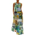 thumbnail image 1 of 2024 Dress Vase With Sunflowers Elegant Maxi Dress Aesthetic Boho Beach Long Dresses Lady Sleeveless Print Big Size Clothing, 1 of 1