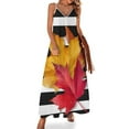 2024 Dress sleeves long withes clothing Women's Sleeveless leaves maple
