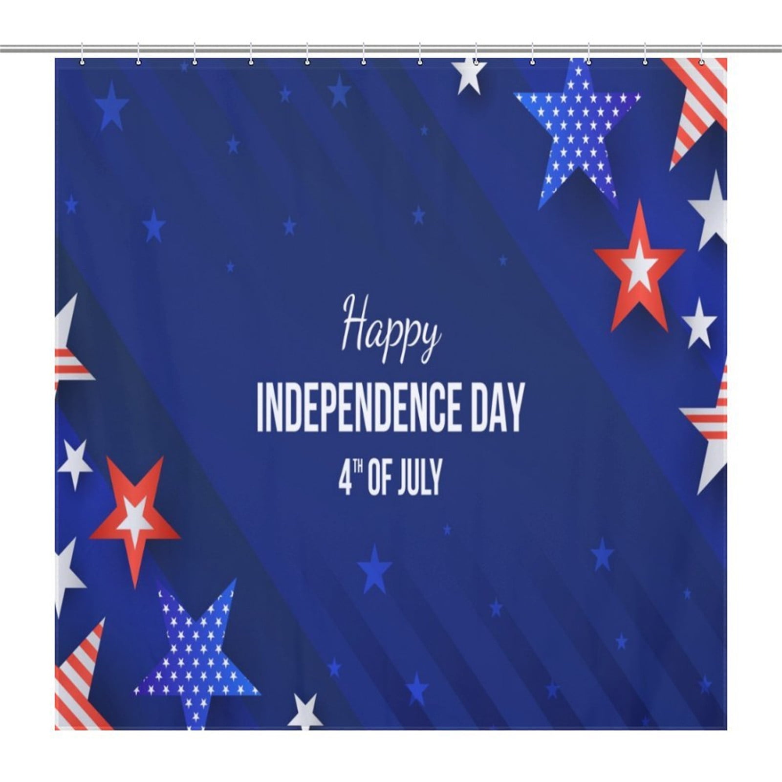 2024 Dry Wet Separation Shower Curtain Independence Day Shower Curtain