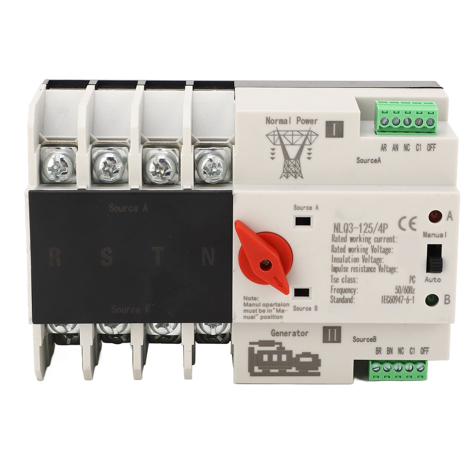 2024 Dual Power Automatic Transfer Switch 4P Fast Switching Control Switch PC AC 110V 80A