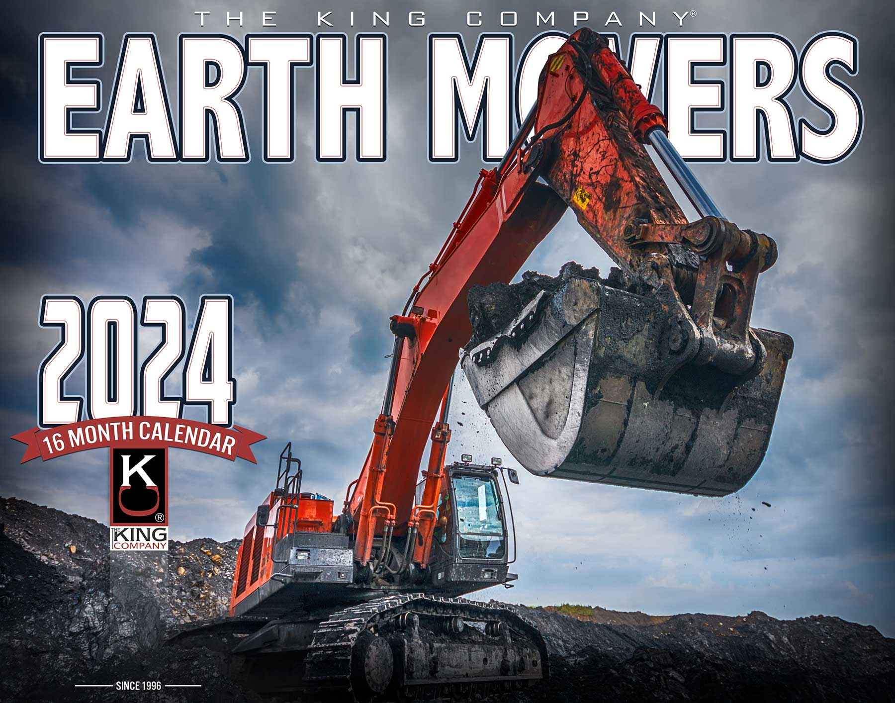 2024 Earth Movers Wall Calendar 16Month XLarge Size 14x22, Best Heavy