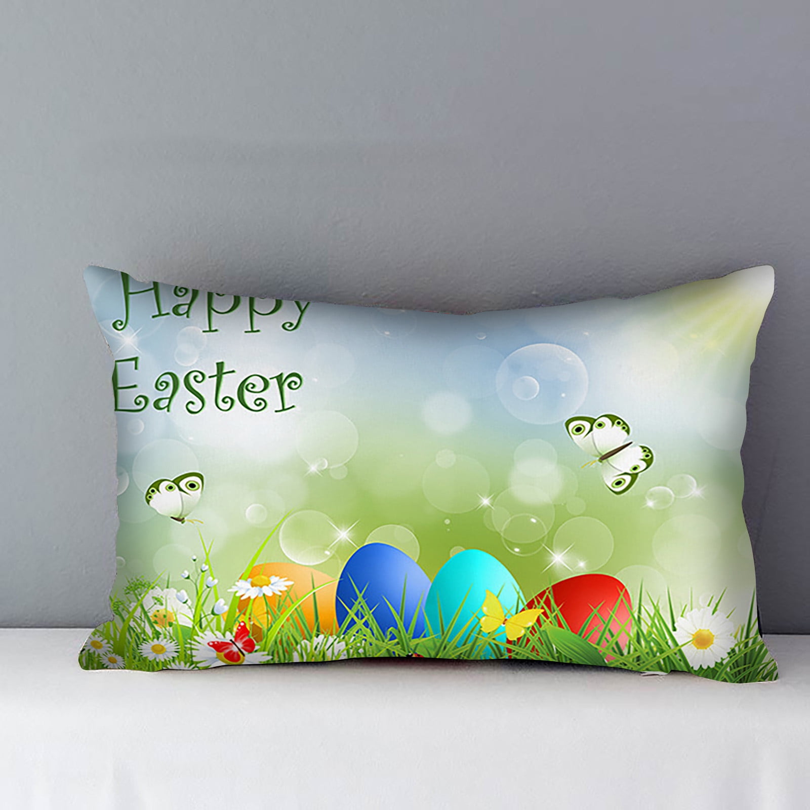 ECHOYY Easter Bunny Pattern Cushion Cover Decorates Living Room Sofa