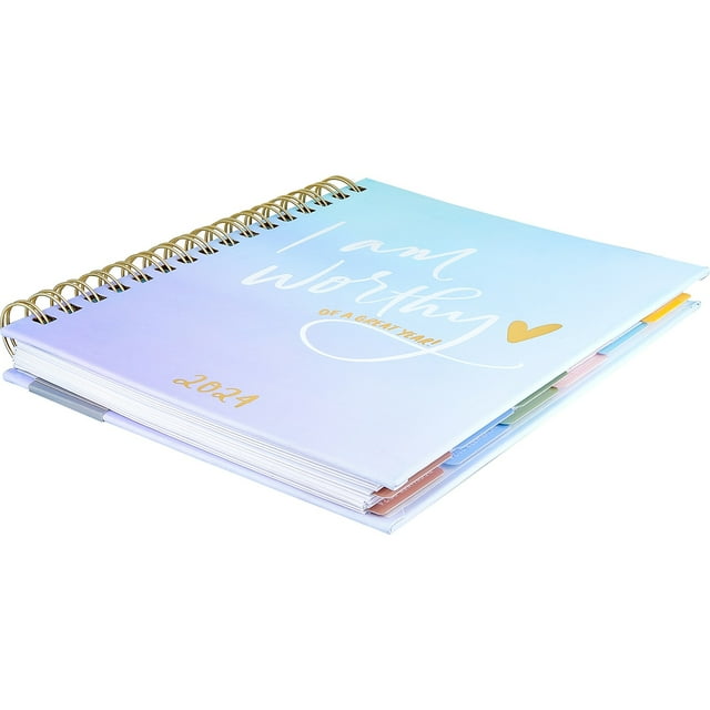 2024 Eccolo Fun Spiral Agenda 7" x 8.63" Weekly Planner Blue/Purple