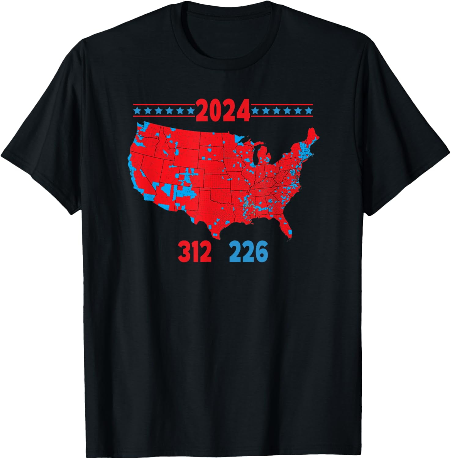 2024 Electoral Map Trump 312 Red 2024 Election Results Map TShirt