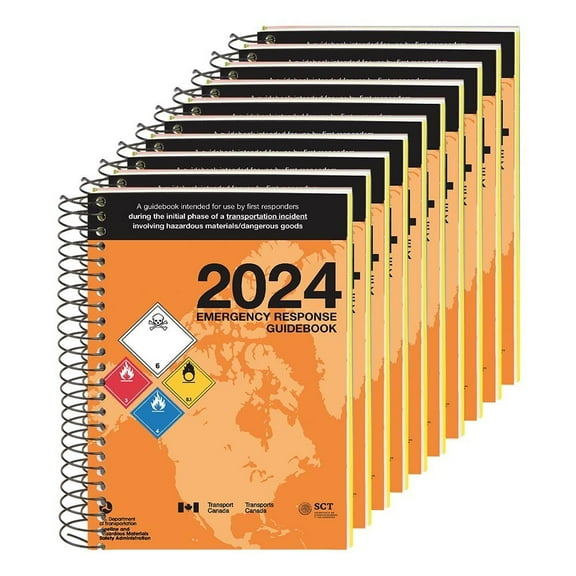 2024 Emergency Response Guidebook (ERG), Spiral Bound, 4 x 5.5 Pocket Size, 10-Pack, English, J. J. Keller & Associates, Inc.