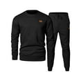 thumbnail image 1 of 2024 End-of-year Clearance! Men's Tracksuit 2 Piece Outfits Sportswear Crewneck Sweatshirt Jogger Sweatpants Suit Sportswear Long Sleeve Loungewear Sets - Black, 1 of 4