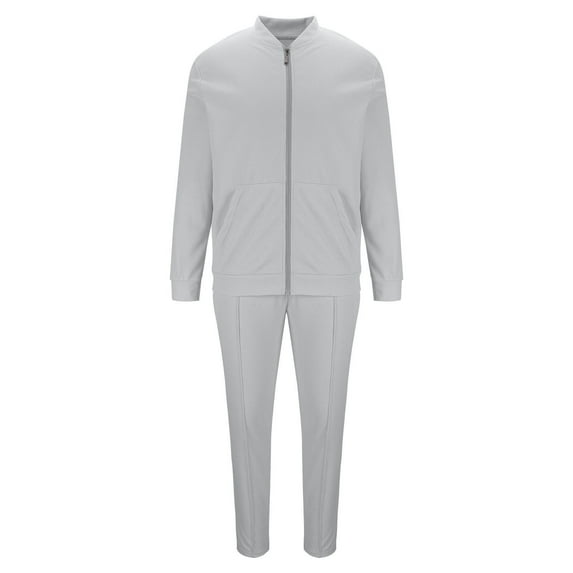 2024 End-of-year Clearance! Men's Waffle Tracksuits 2 Piece Activewear Full Zip Warm Tracksuit Sports Set Casual Long Sleeve Lapel Jackets with Sweatpants Jogging Sweatsuits - Gray