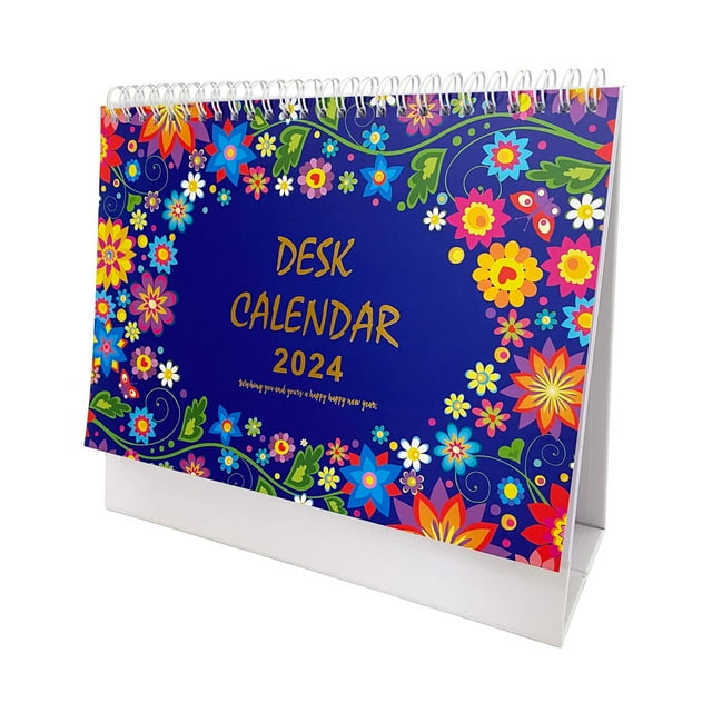 2024 English Calendar Notebook With Minimalist Desktop Design 365 Day ...