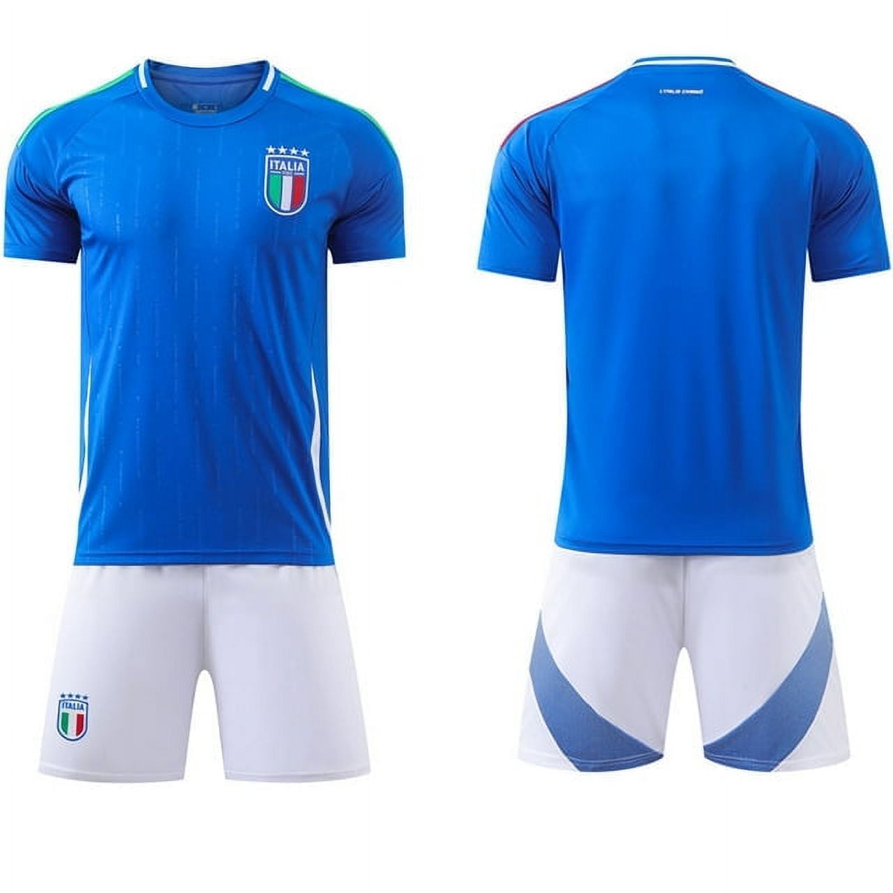 2024 European Cup Italy Home Football Jersey 14 Chiesa 18 Barrera