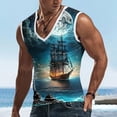thumbnail image 1 of 2024 European and American Men's Fashion Tank Top V-neck Printed Sports Sleeveless T-shirt 5202, 1 of 6
