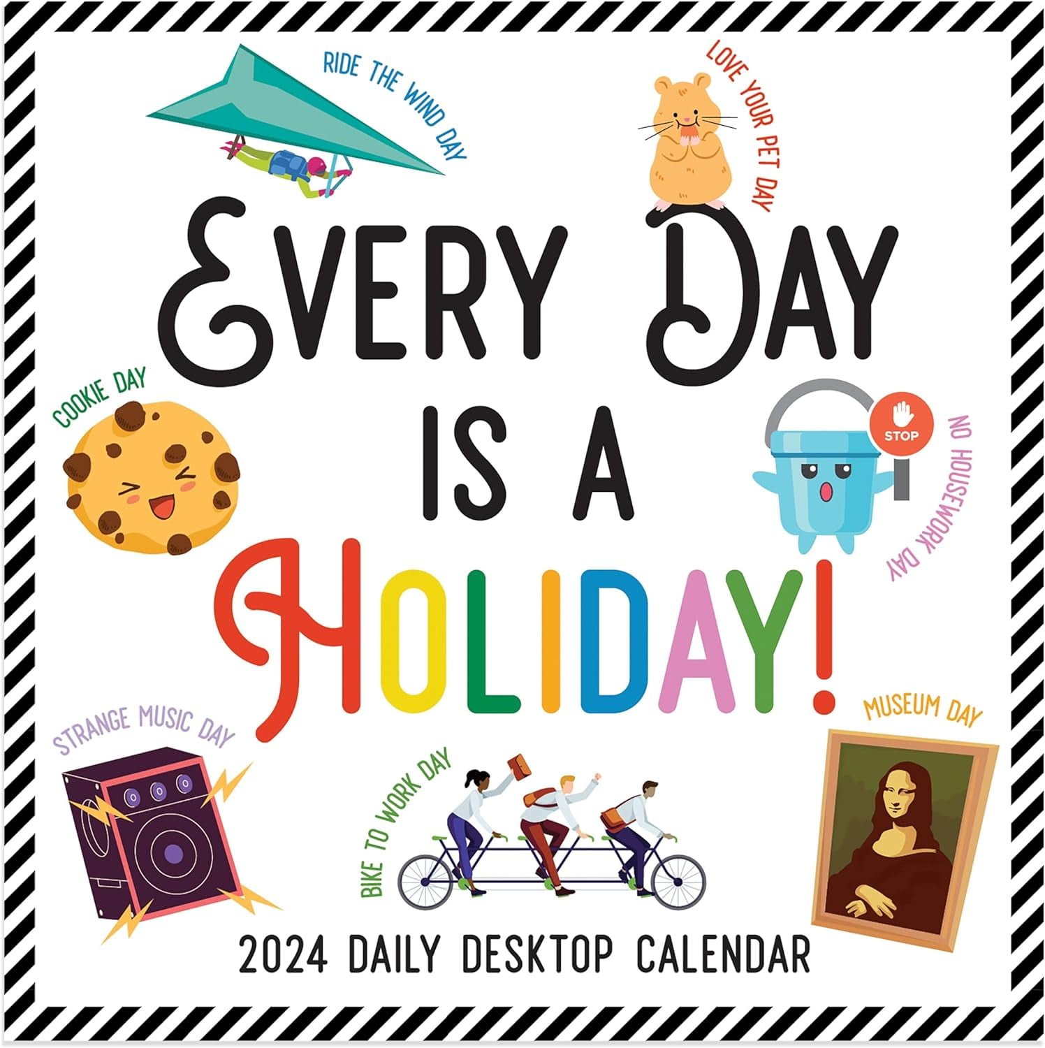 2024 Every Day's A Holiday Daily Desktop Calendar | Small Monthly Desk  Calendar With Full-Color Tear-Off Pages | Standing Fold-Out Cardboard Easel  For Desks | 5.25” X 5.25” - Walmart.com