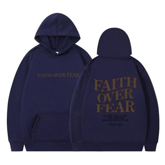 2024 Faith Over Fear Christian Hoodie Christian Sweatshirt Jesus Hoodie Trendy Hoodie Bible Verse Shirt Unisex Aesthetic Clothes