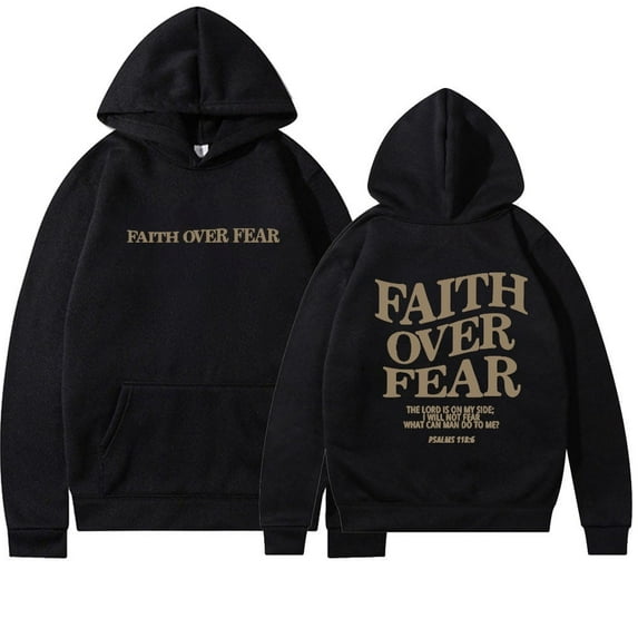 2024 Faith Over Fear Christian Hoodie Christian Sweatshirt Jesus Hoodie Trendy Hoodie Bible Verse Shirt Unisex Aesthetic Clothes