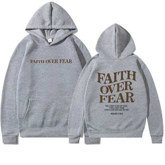 2024 Faith Over Fear Christian Hoodie Christian Sweatshirt Jesus Hoodie Trendy Hoodie Bible Verse Shirt Unisex Aesthetic Clothes