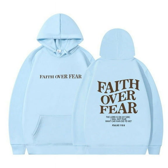 2024 Faith Over Fear Christian Hoodie Christian Sweatshirt Jesus Hoodie Trendy Hoodie Bible Verse Shirt Unisex Aesthetic Clothes