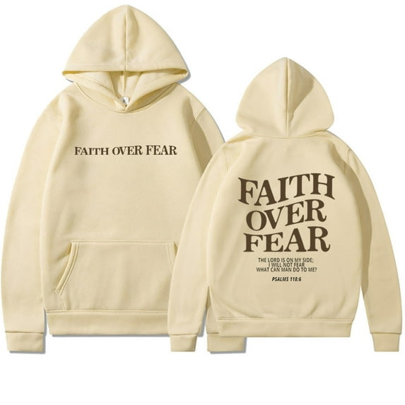 2024 Faith Over Fear Christian Hoodie Christian Sweatshirt Jesus Hoodie Trendy Hoodie Bible Verse Shirt Unisex Aesthetic Clothes