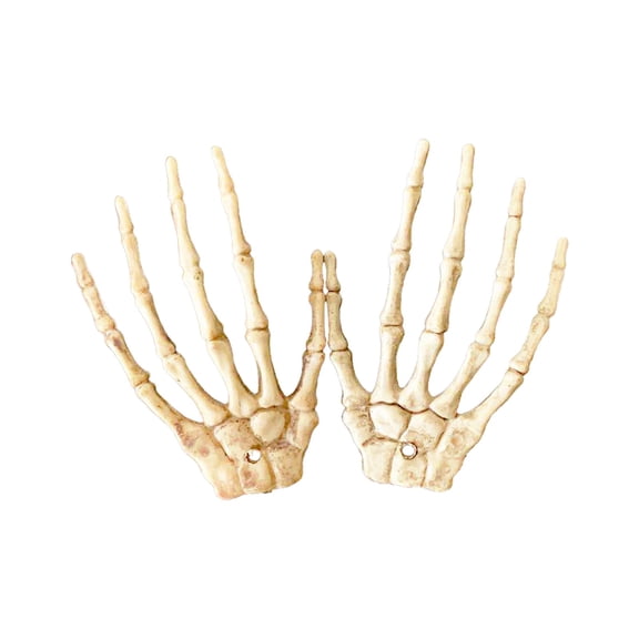 2024 Fall Clearance 1 Pair Halloween Skeleton Hands Plastic Hand, Skull Claw Skeleton Model Scary Hands for Halloween Decoration Horror Prank Cosplay Party Haunted House Terro