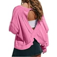thumbnail image 1 of 2024 Fall Fp Doop Tops for Women Sexy Back Hollow Out Pullover Sweatshirts Trendy Long Sleeve Shirts Basic Outfits, 1 of 9