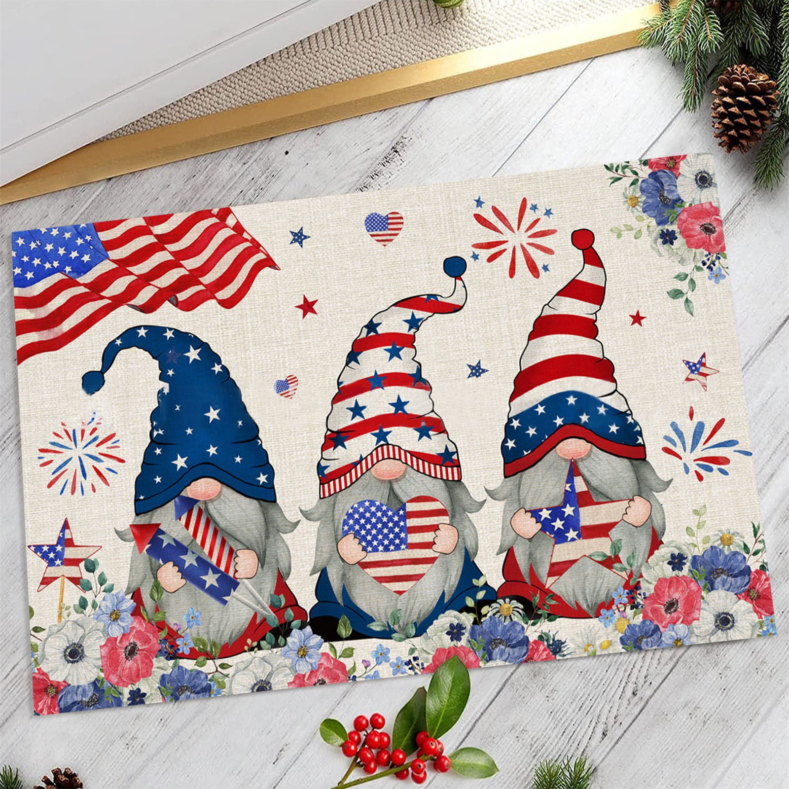 2024 Fall Independence Day Doormat Rustic American Patriotic And Flag