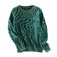 2024 Fall Pullover Sweaters Top Round Neck Solid Color Long Sleeve