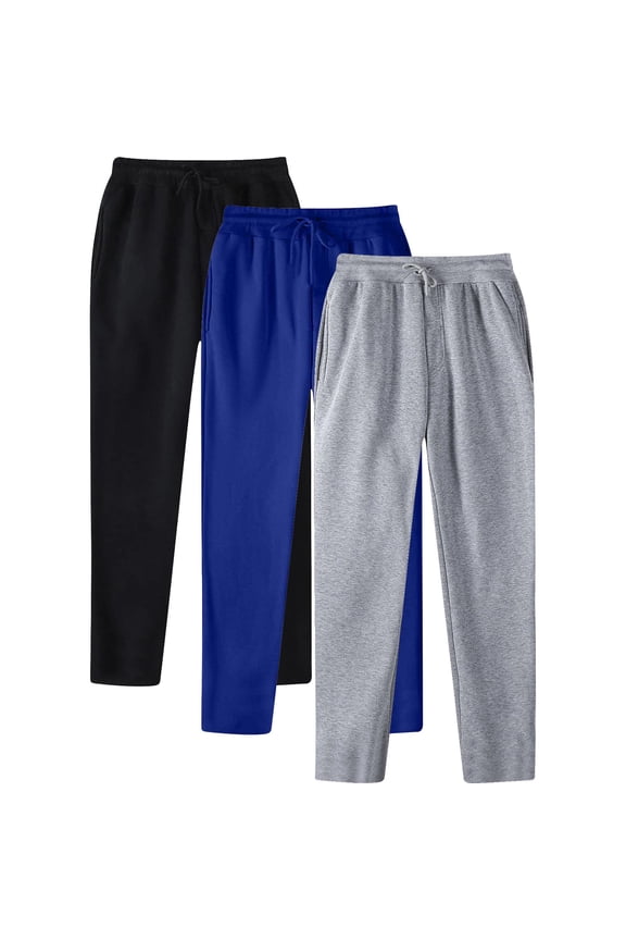 2024 Fall Saving! 3 Pack Mens Sweatpants Casual Workout Pants Work Pants For Men with Pocket and Drawstring Clearance $50 & under !