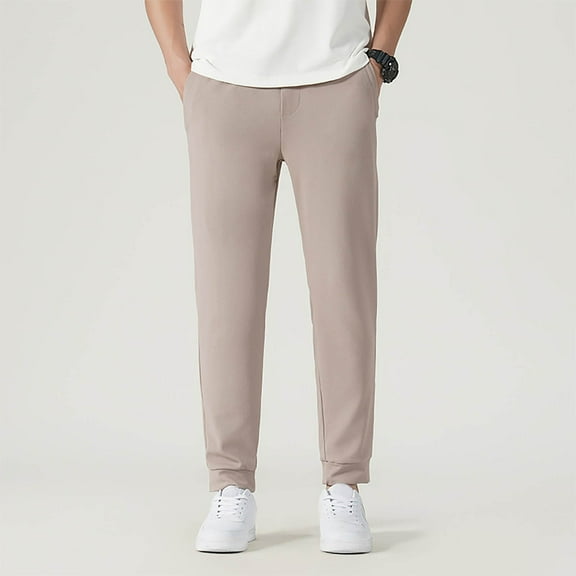 2024 Fall Saving! Mens Jogger Trousers Casual Drawstring Elastic Waist Beach Trousers with Pockets Outdoor Walking Sweatpants Clearance $50 & under !