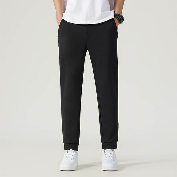 2024 Fall Saving! Mens Jogger Trousers Casual Drawstring Elastic Waist Beach Trousers with Pockets Outdoor Walking Sweatpants Clearance $50 & under !