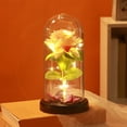 2024 Fall Valentine Gift Rose Flower Glass Cover LED Home Decoration
