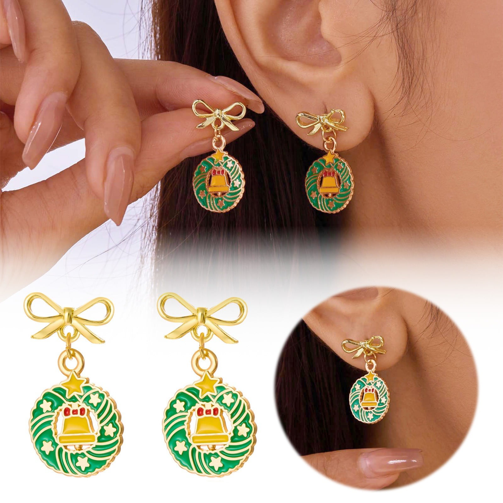 2024 Fall Wedding New Christmas Earrings All Christmas Sparkling Star